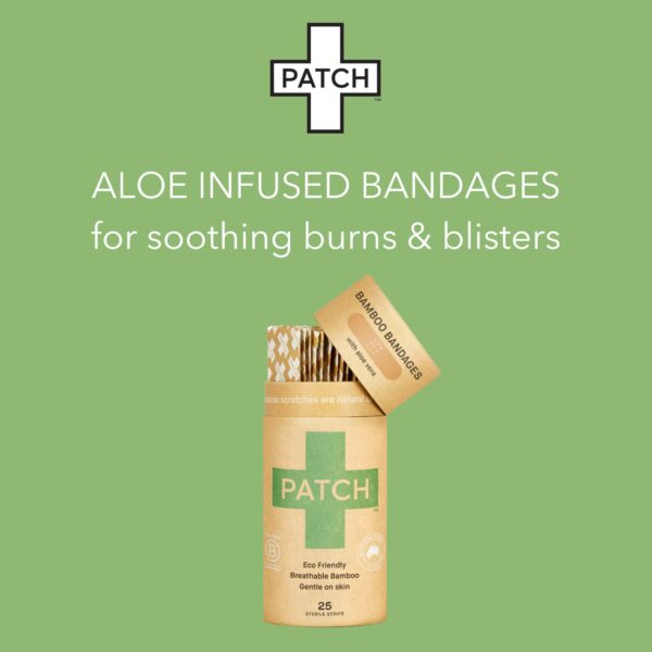Patch* Adhesive Bandage with Aloe Vera * 3/4 x 3 Inch, Eco-Friendly Bamboo Fiber, Sterile Tan Wound Care Strip - Image 7