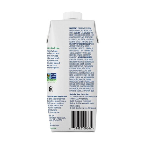 Kate Farms Standard 1.0 Plant-Based Nutrition Formula * 11 oz Carton - Image 2