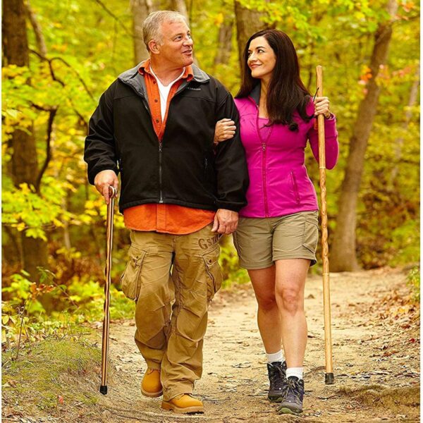 Brazos* Traveler's Oak Walking Stick, 55-Inch, Tan Oak - Twisted Traveler's Stick with Wood Handle - Image 5