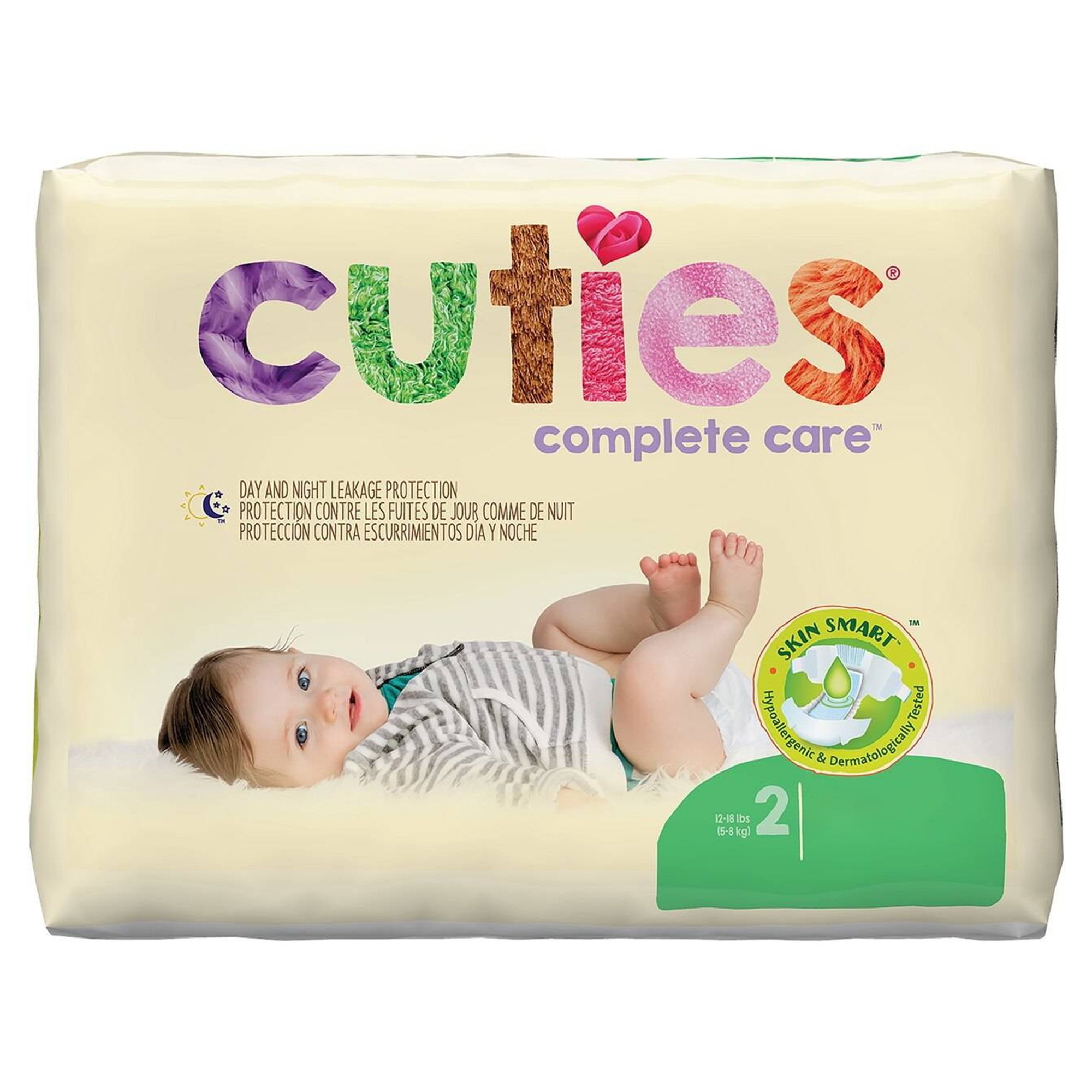 Cuties Complete Care Size 2 Baby Diapers * Heavy Absorbency, Refastenable Tabs, Cloth-like Outer, Kid Design