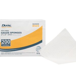 Basic Care Dukal Gauze Sponge 4 x 4 Inch 8-Ply NonSterile Wound Dressing