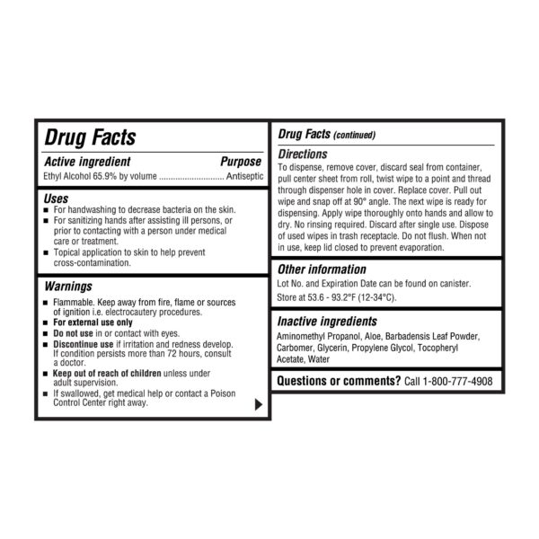McKesson Instant Hand Sanitizing Wipes – 160 Count, Scented, 65.9% Ethyl Alcohol, Canister | Personal Hand Hygiene Solution - Image 3