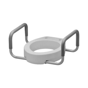 Nova 8344-R Raised Toilet Seat with Fixed Arms - White, 14-1/4 x 17-1/4 Inches, 300 lbs Capacity