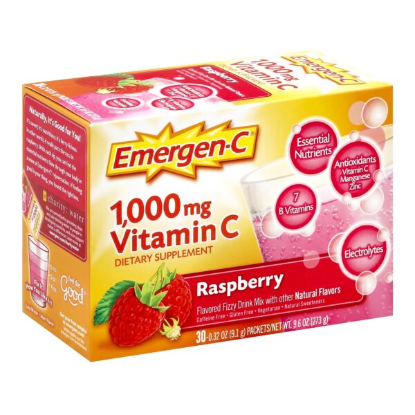 Emergen-C Daily Immune Support Raspberry Drink Mix * Vitamin C & Mineral Supplement, 30 Packets - Image 3