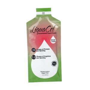 LiquaCel Watermelon Liquid Protein Supplement - 1 oz Packets, Sugar-Free, Gluten-Free, 16g Protein & 2.5g Arginine per Serving