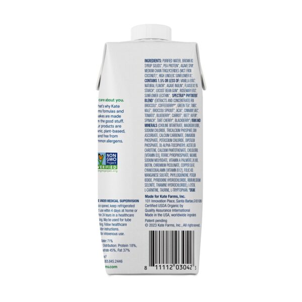 Kate Farms Standard 1.4 Vanilla High-Calorie Liquid Nutrition Formula - 11 oz Carton - Image 3