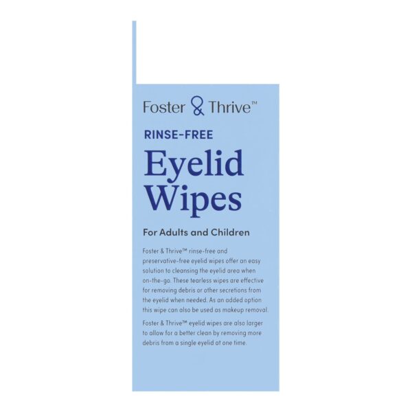 Foster & Thrive™ Rinse-Free Eyelid Wipes – Hypoallergenic Pre-Moistened Pads for Adults and Children - Image 3