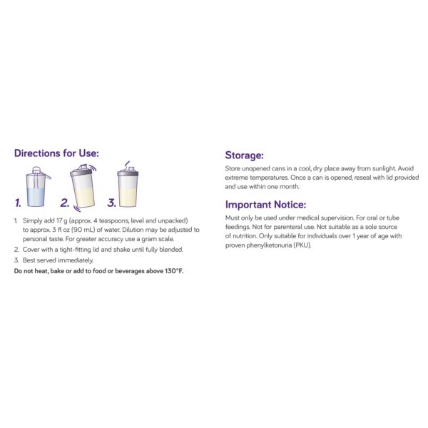 PhenylAde 60 Unflavored Can by McKesson - 16 oz. Amino Acid Oral Supplement for PKU Management - Image 4