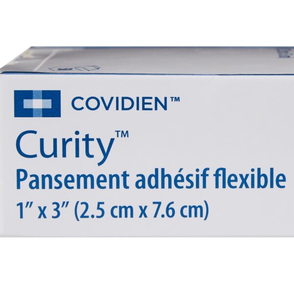Curity* Tan Adhesive Bandage, 1 x 3 Inch - Sterile, Water-Resistant Fabric Wound Care Strip - Image 5