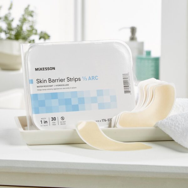 McKesson Skin Barrier 1/3 Arc Strip – Secure Ostomy Pouch Protection with Water-Resistant Design - Image 8