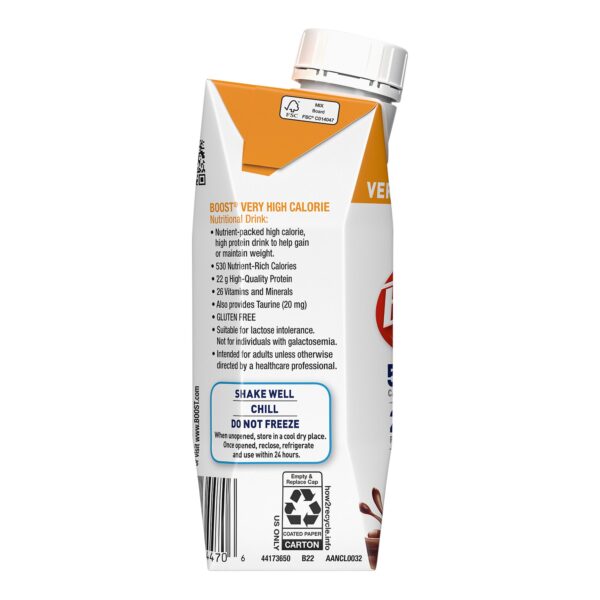 Boost? Very High Calorie Chocolate Nutritional Drink - 8 oz Reclosable Carton - Image 5
