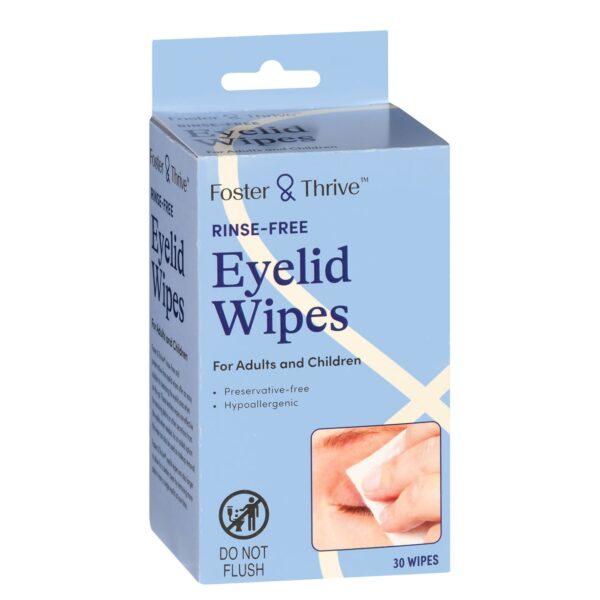 Foster & Thrive™ Rinse-Free Eyelid Wipes – Hypoallergenic Pre-Moistened Pads for Adults and Children - Image 4
