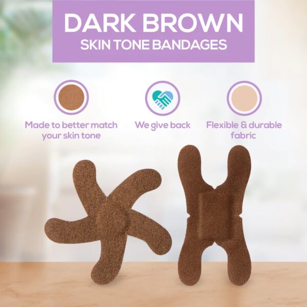 TruColour? Dark Brown Adhesive Bandages for Knuckles and Fingertips, 20-Pack - Image 4
