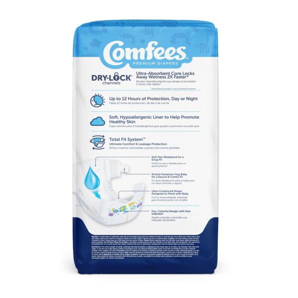 Comfees by McKesson Premium Newborn Baby Diapers with Refastenable Tabs, Kid Design, 42 Count - Image 3