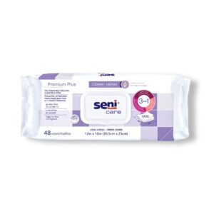 Seni® Care Premium Plus Personal Cleansing Wipes – Gentle, Unscented Adult Wipes for Perineal and Full-Body Cleansing