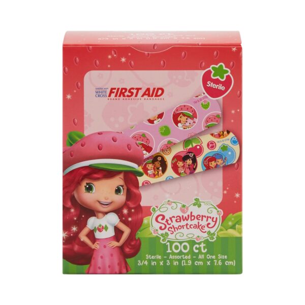 American White Cross Stat Strip Strawberry Shortcake Kid's Adhesive Bandages - 3/4 x 3 Inches - Image 2