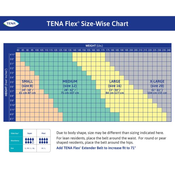 Tena® ProSkin Flex Super Incontinence Briefs, Extra Large – Heavy Absorbency, Unisex, Cloth-Like Backing, 41-61 inch Waist - Image 6