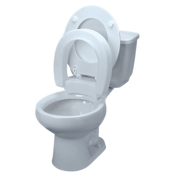 Ableware Maddak Tall-ette® Hinged Raised Toilet Seat – White, 3-Inch Elevation, 350 lbs Capacity - Image 3