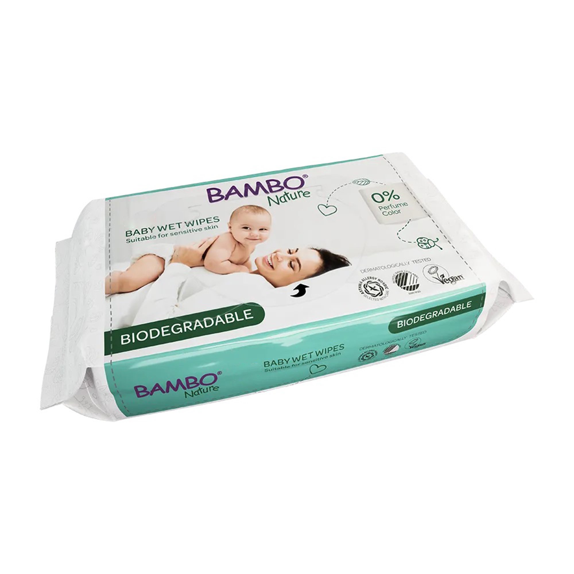 Bambo® Nature Baby Wipes, 64 Count – Plant-Based, Hypoallergenic, Unscented