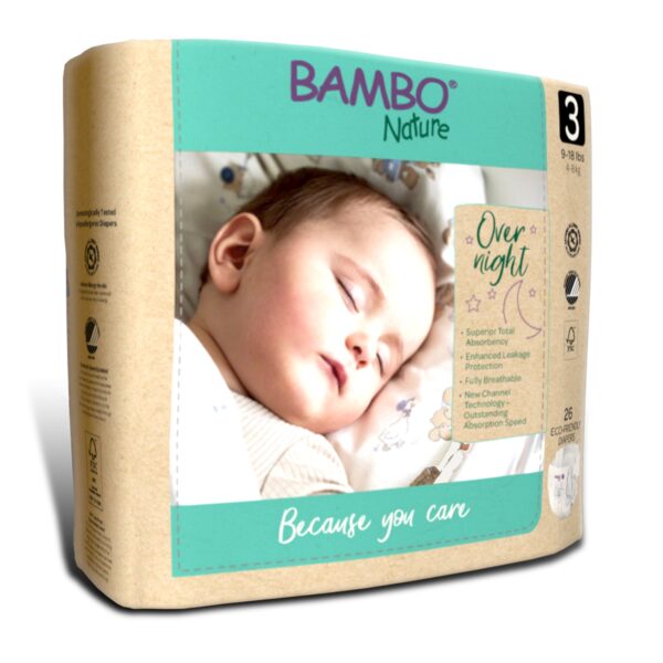 Bambo? Nature Overnight Diapers Size 3 * Heavy Absorbency Baby Diaper with Refastenable Tabs - Image 4