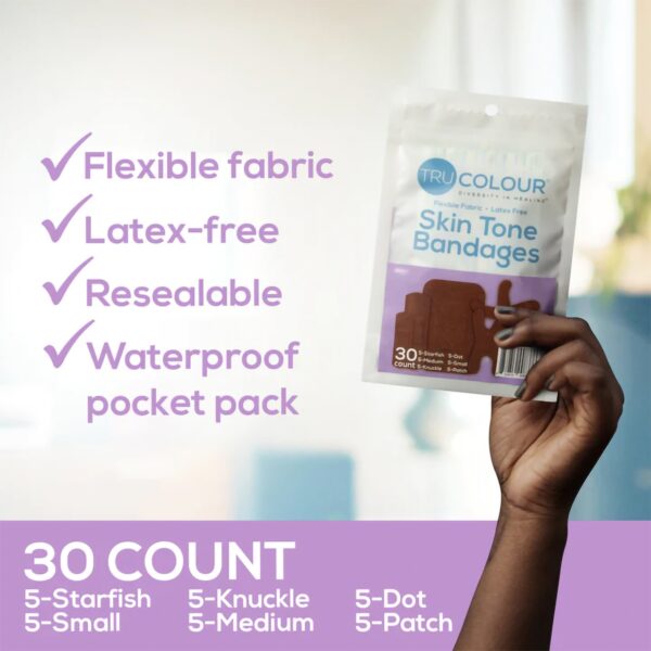 Tru-Colour Dark Brown Adhesive Bandages Assorted Shapes and Sizes - Image 6
