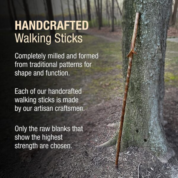 Brazos* Twisted Oak Trekker Handcrafted Walking Stick, 55-Inch, Red Oak with Traditional Handle and 250 lb Capacity - Image 8