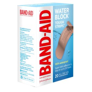 Band-Aid Water Block Tough Strips Adhesive Bandages - 4 Inch, Sterile, Tan, 20 Count