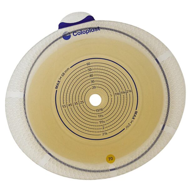 Sensura Flex Flat Ostomy Barrier by Coloplast, Trim to Fit 10-48 mm Stoma Opening, Red System - Image 2
