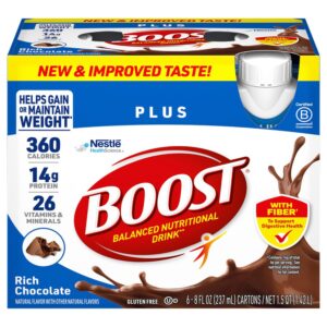 Boost Plus Vanilla 8 oz Nutritional Drink by Boost - High-Calorie Liquid Supplement for Adults