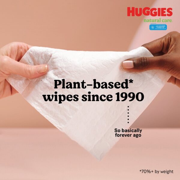 Huggies Natural Care Refreshing Baby Wipes – Infused with Cucumber and Green Tea, 560 Count Soft Pack - Image 3
