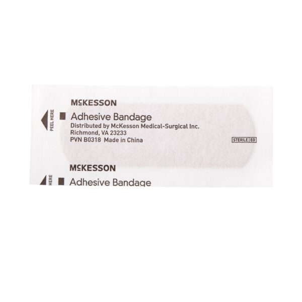 McKesson Tan Adhesive Bandage Strip 1 x 3 Inches, Sterile, Durable Fabric for Wound Protection - Image 3