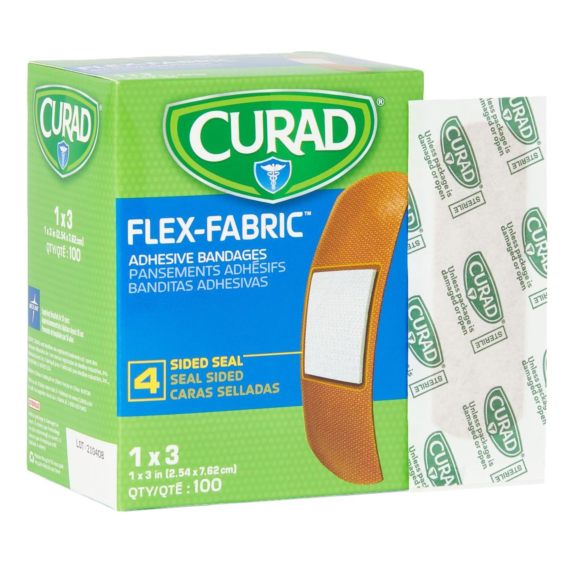 Comfort Cloth? Tan Adhesive Strip 1 x 3 Inch - Sterile Wound Care Bandage