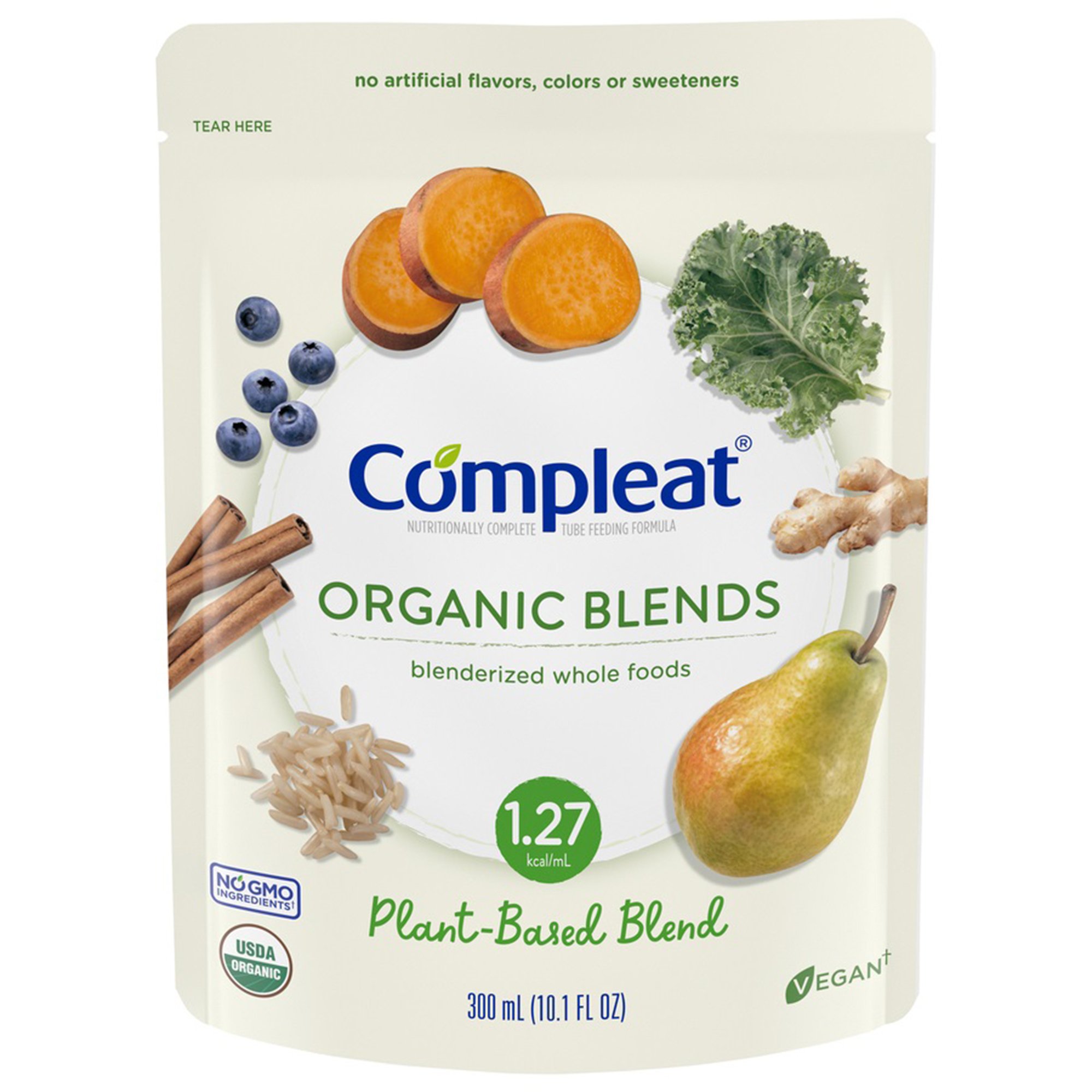 Compleat Organic Blends Plant-Based Tube Feeding Formula - 10.1 oz Pouch, Pack of 24