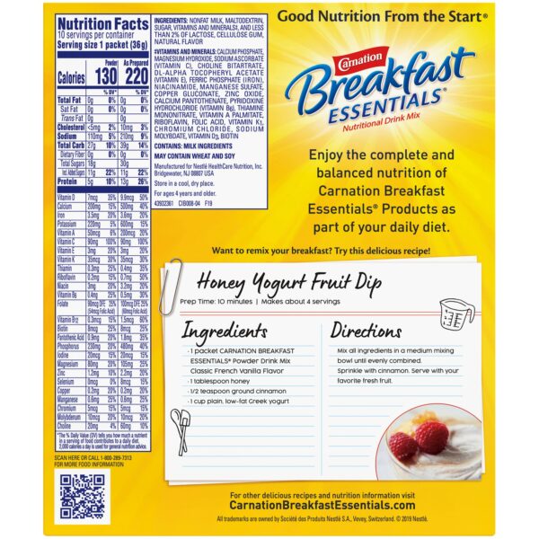 Carnation Breakfast Essentials Vanilla Nutritional Drink by Nestle * Protein Powder for Kids and Adults - Image 7