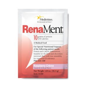 RenaMent Raspberry Creme Medical Food by RenaMent, 46.5g Individual Packets * Nutritional Support for Protein Energy Malnutrition