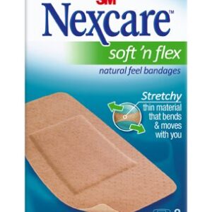 Nexcare* Soft 'n Flex Tan Adhesive Bandages 2 x 4 Inches - Flexible, Hypoallergenic, and Breathable for Minor Wounds