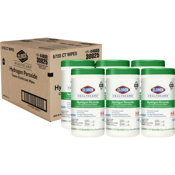 Clorox Healthcare® Hydrogen Peroxide Cleaner Disinfectant Wipes, Canister (155 Count) - Image 7