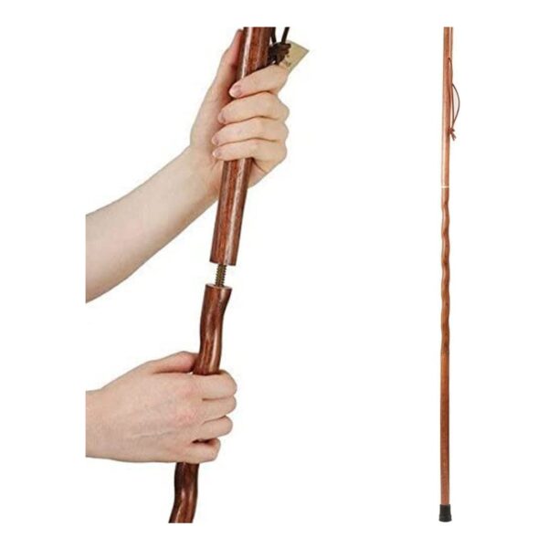 Brazos Twisted Oak Traveler's Walking Stick, 55-Inch - Red Oak Handcrafted Hiking Cane - Image 3