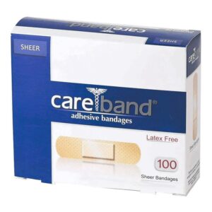Careband* Sheer Adhesive Bandage Strip 3/8 x 1-1/2 Inch for Wound Care