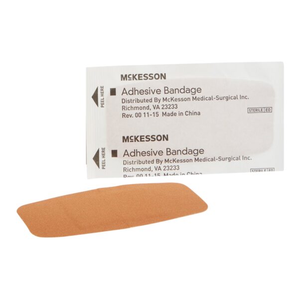 McKesson Tan Adhesive Bandage, 2 x 4 Inch - Comfortable Fabric Wound Cover - Image 2