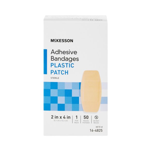 McKesson Tan Adhesive Bandage, 2 x 4 Inches - Sterile Plastic Wound Cover - Image 4