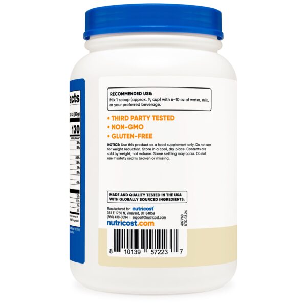 Nutricost Whey Protein Concentrate 1.5 lb Canister - Natural Protein Powder for Adults - Image 2