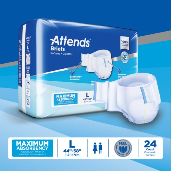 Attends® Large Heavy Absorbency Disposable Incontinence Briefs for Adults - Image 9