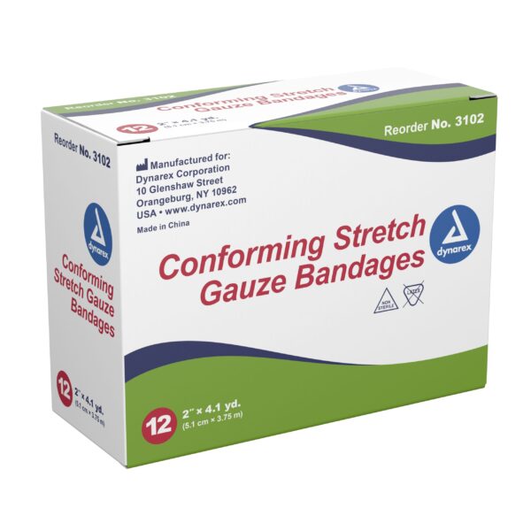Dynarex Conforming Bandage, 2 Inch x 4-1/10 Yard, Nonsterile, Polyester Roll Gauze - Image 4