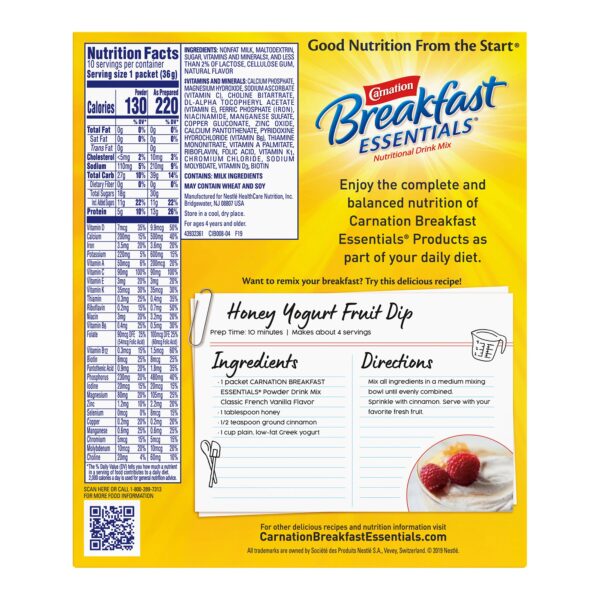 Carnation Breakfast Essentials Vanilla Nutritional Drink by Nestle * 1.26 oz Individual Packets with 13g Protein & 220 Calories - Image 2
