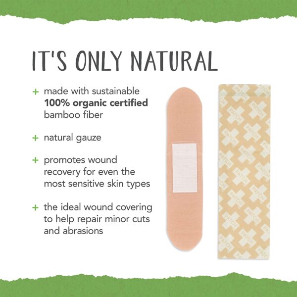 Patch* On The Go Sample Pack Adhesive Bandages * 3/4 x 3 Inch Natural Bamboo & Activated Charcoal Wound Care - Image 3