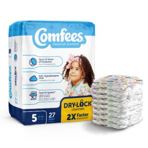 Comfees Size 5 Baby Diapers with Total Fit System and Refastenable Tabs