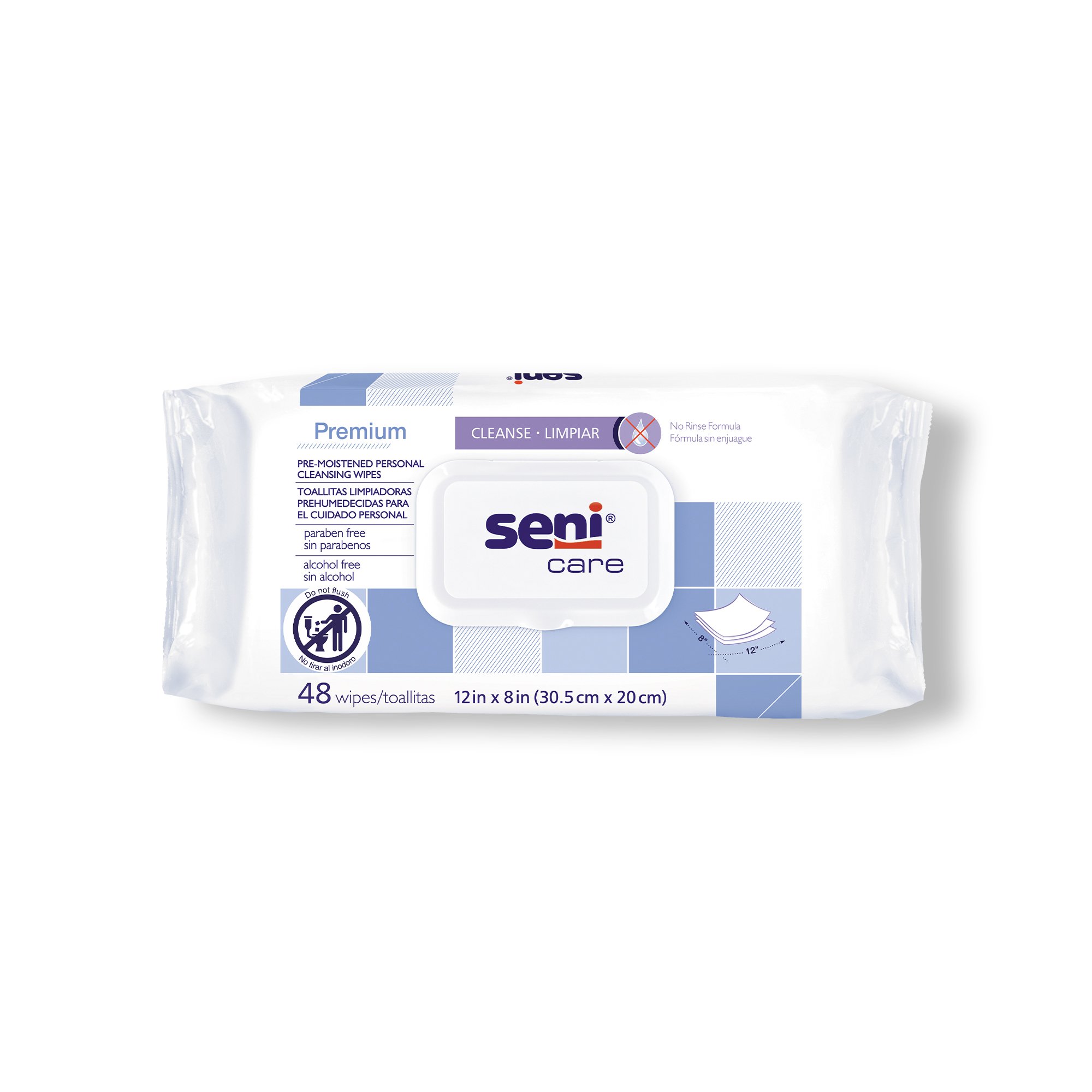 Seni® Care Premium Personal Cleansing Wipes - 12 x 8 Inch, 48 Count
