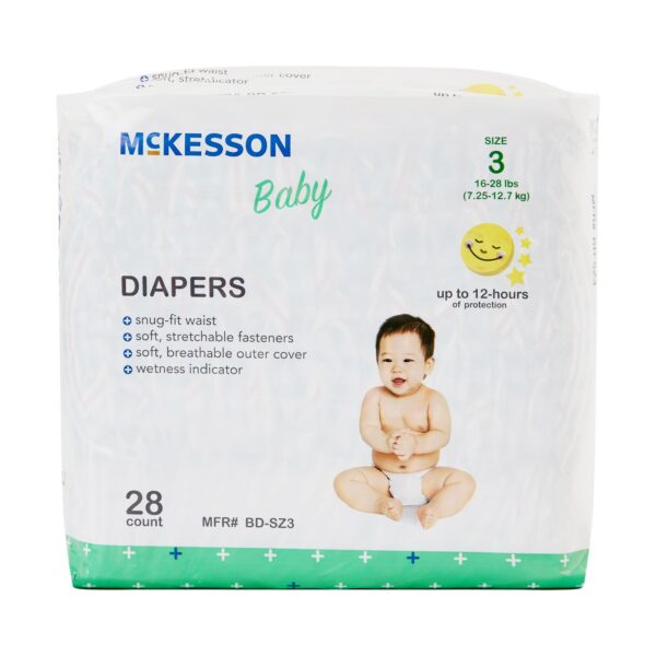 McKesson Baby Diapers Size 3 * Heavy Absorbency, Refastenable Tabs, Breathable Overnight for Babies 16-28 lbs - Image 7
