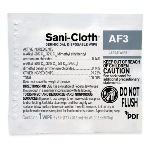 Sani-Cloth® AF3 Germicidal Large Disinfectant Wipes - 50 Count, 5 x 8 Inches - Image 3